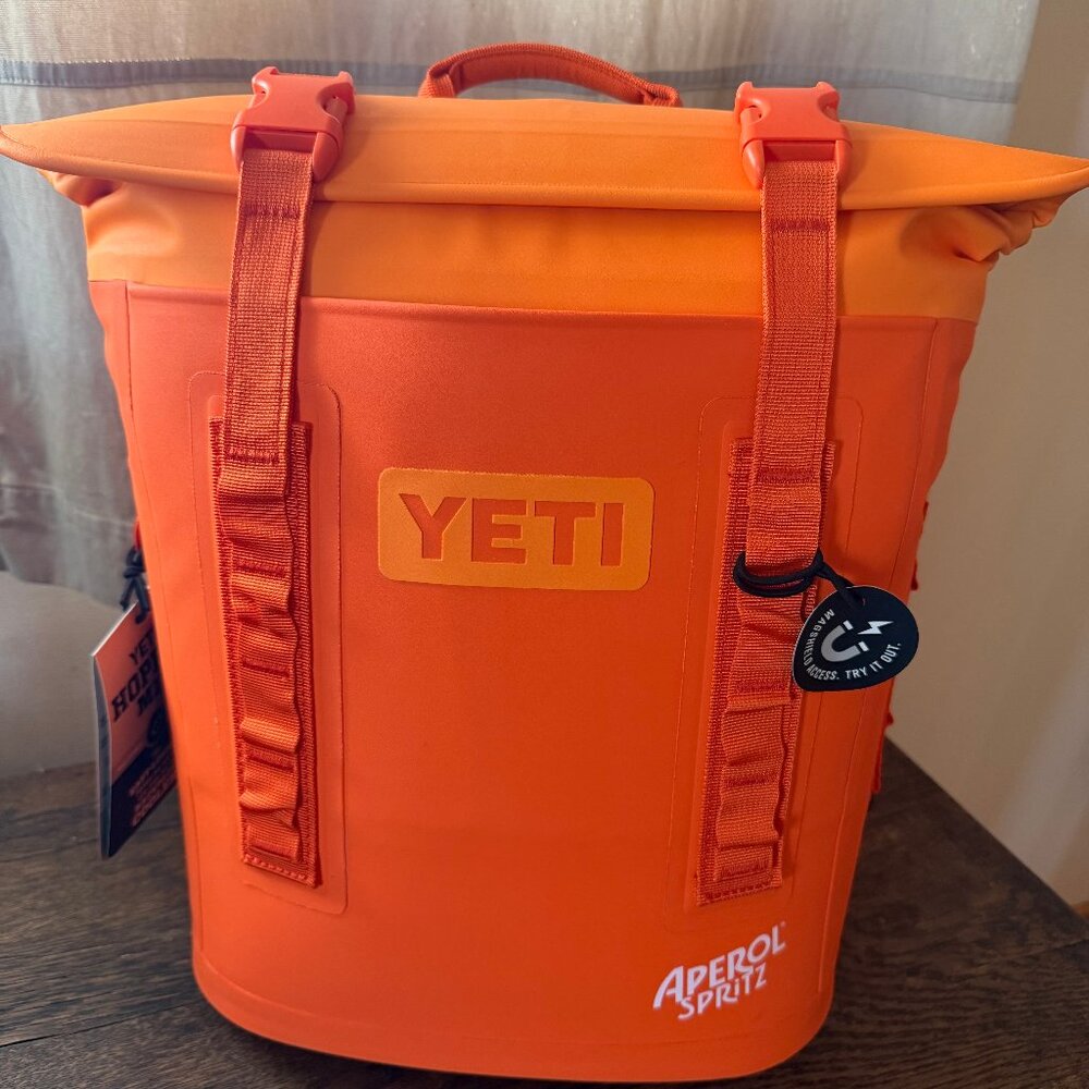 YETI, Hopper M12 Backpack Cooler, Orange Ltd Edition w Aperol Logo, Brand New